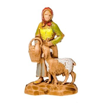 Donna con cesto e capra cm 3,5