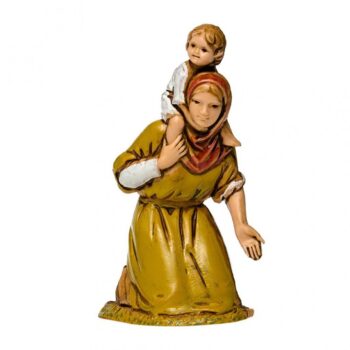 Pastorella Adorante Con Bimbo Sulle Spalle cm 6,5